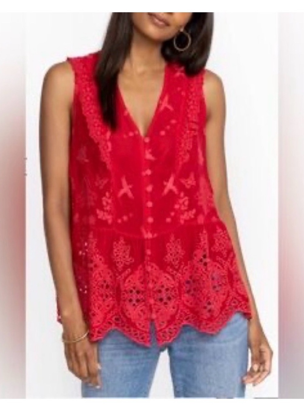 Johnny Was Meow Anitta Embroidered Tank. 
Size Large